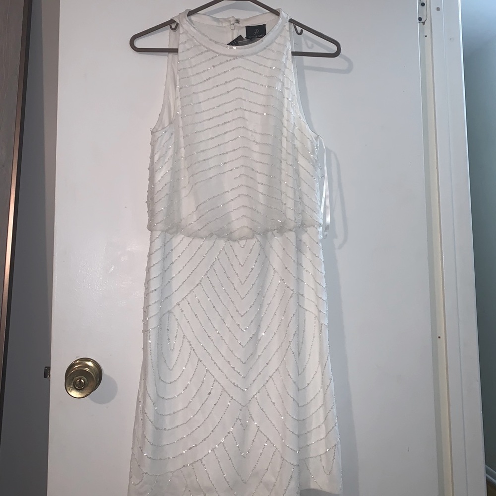 NWT Adrianna Papell white dress sz 10